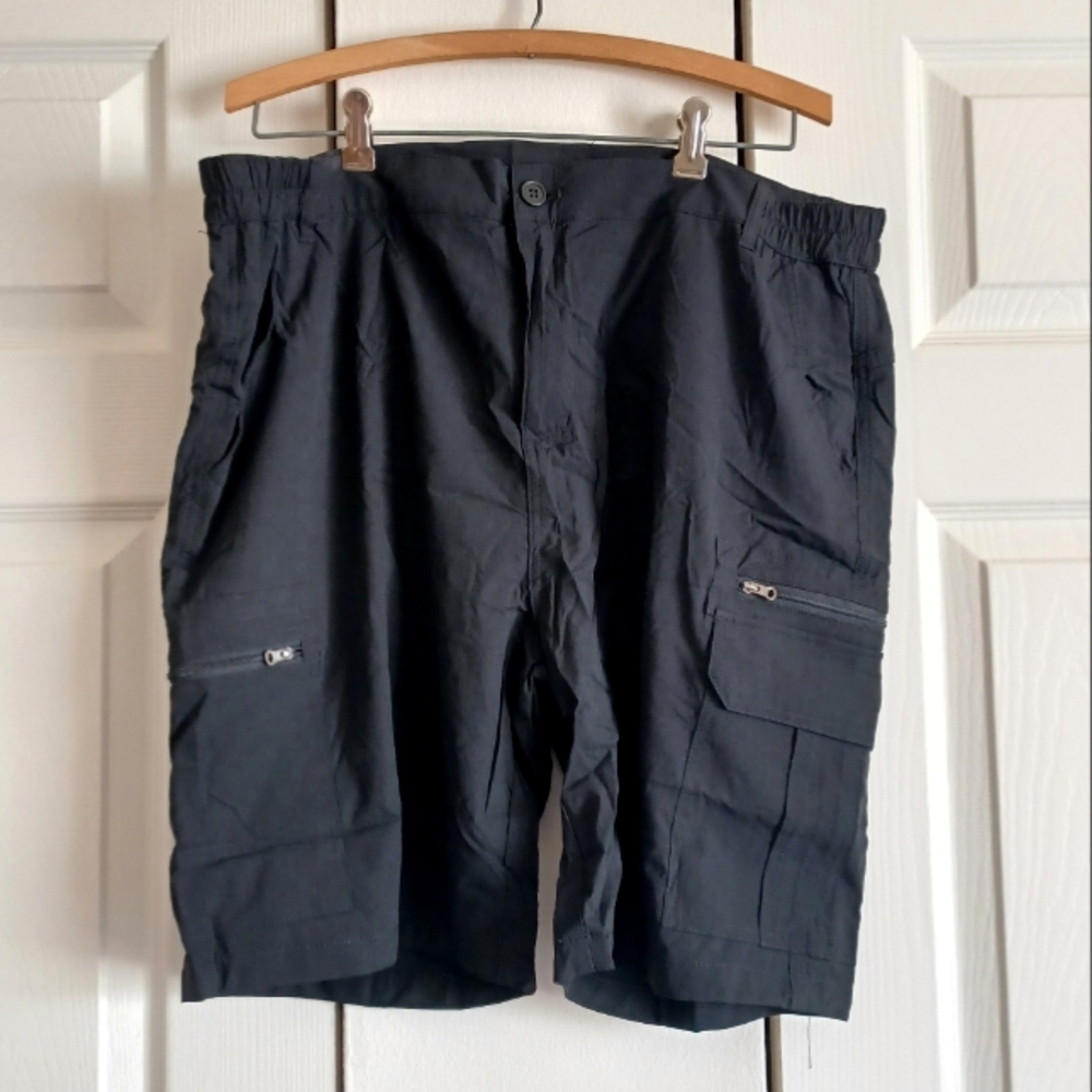 Men's 38 Black Cargo Shorts Jesse Kidden Outdoor Hiking Fishing Water Resistant